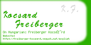 kocsard freiberger business card